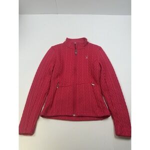 Spyder Major Cable Core Sweater Jacket Womens XS Pink Full Zip
